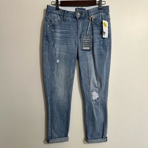 Democracy “Ab”solution Girlfriend Mid-Rise Jeans with Curve Equality, Size 8